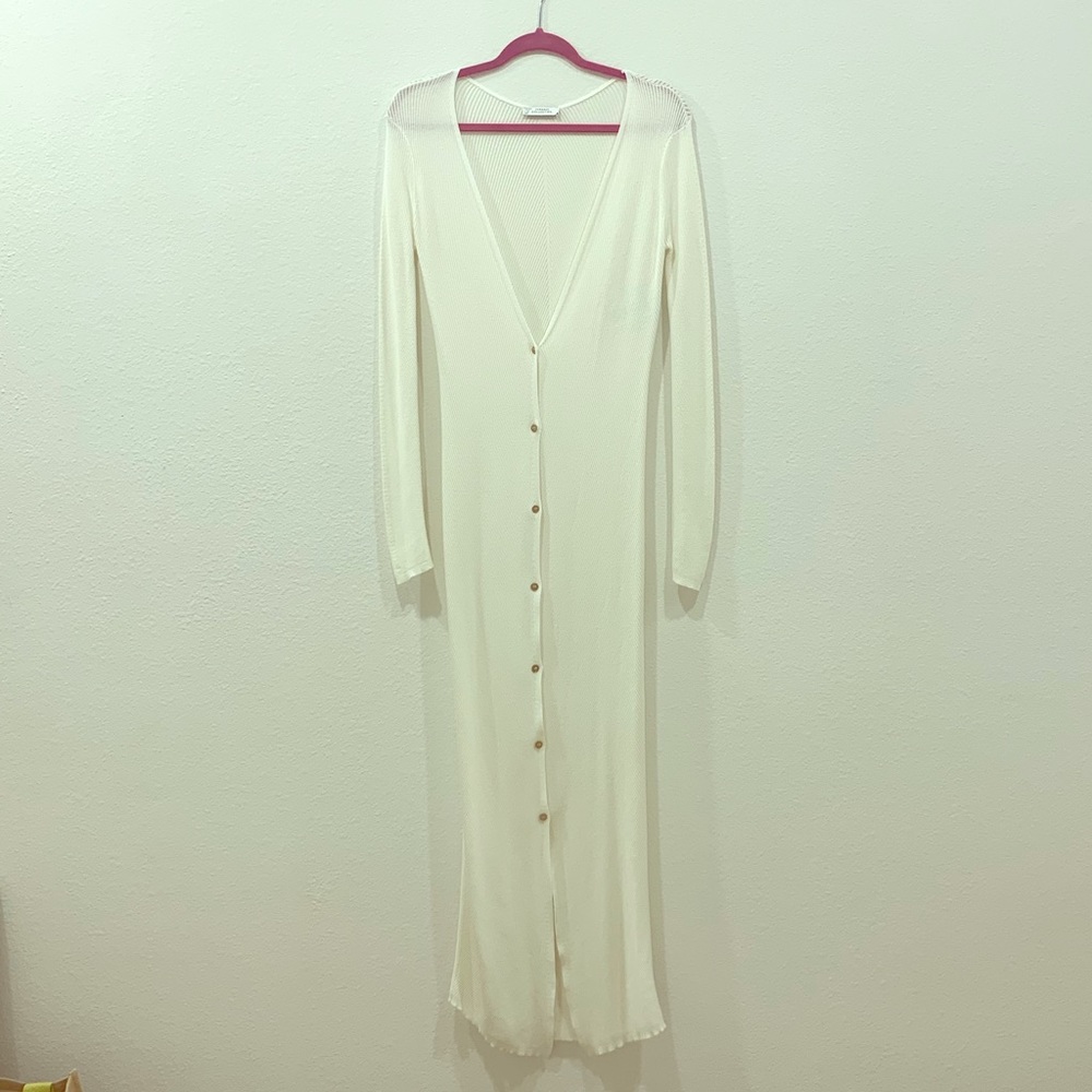 Floor length Gianni- Versace collection cardigan.